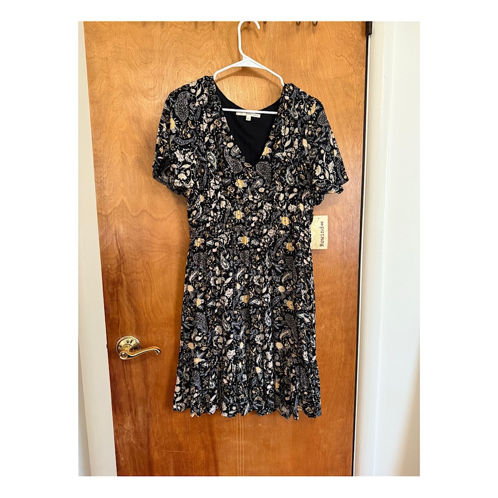 Rewind Black and White Ruffled Mini Sundress